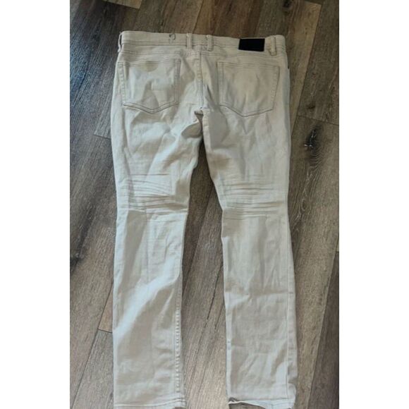 Rude Skinny Denim Jeans Men's 36x32 Five Pockets Khaki - Picture 2 of 5